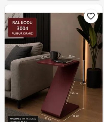Z Formlu Metal Sehpa